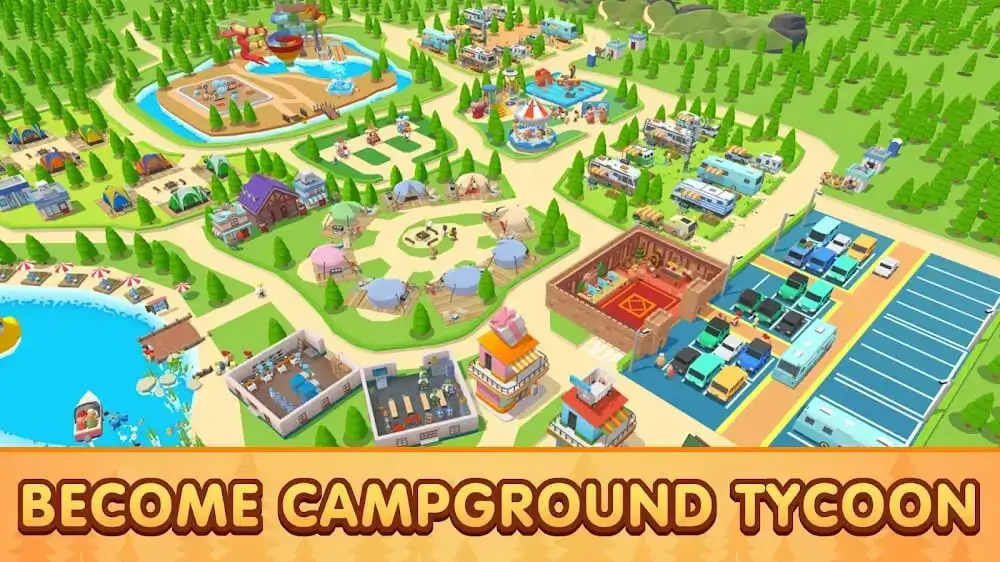 Gameplay of Camping Tycoon MOD APK